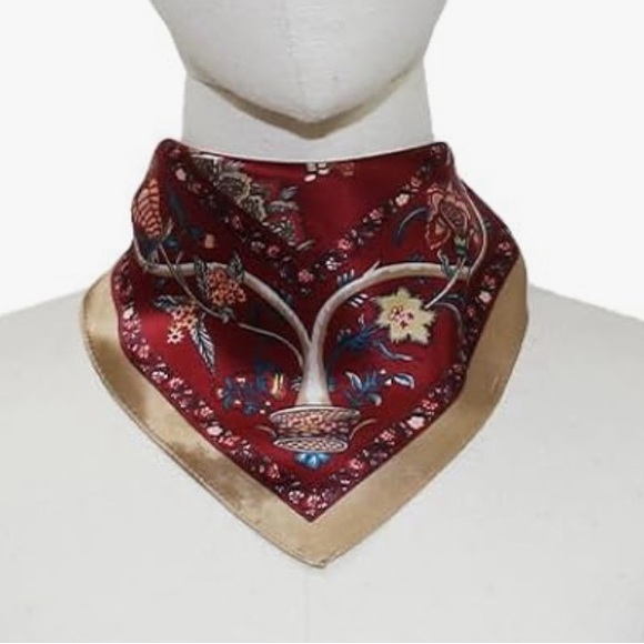 100% Mulberry Silk Scarf For Women 27×27 Medium Square Lightweight Hair Bandanas - Picture 7 of 7